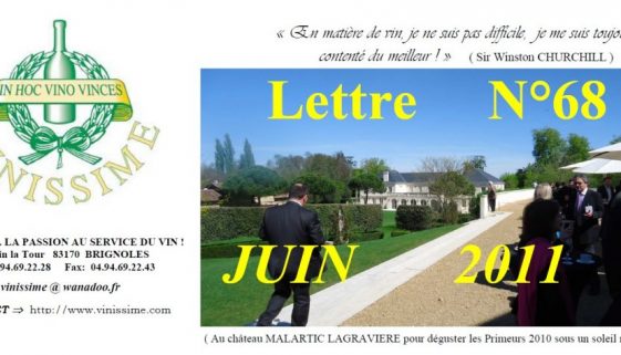 Newsletter 68 Juin 2011 Vinissime