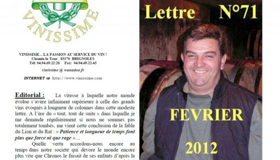 Newsletter 71 Fevrier 2012 Vinissime