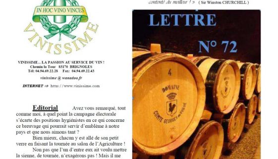 Newsletter 72 April 2012 Vinissime