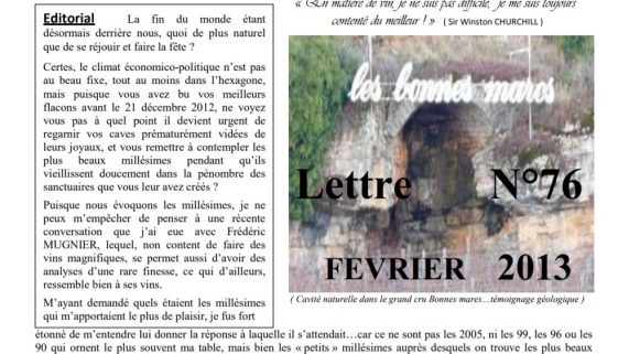 Newsletter 76 fevrier 2013 Vinissime