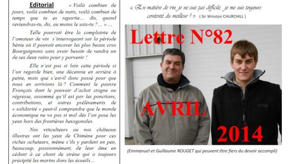 Newsletter 82 Avril 2014 Vinissime