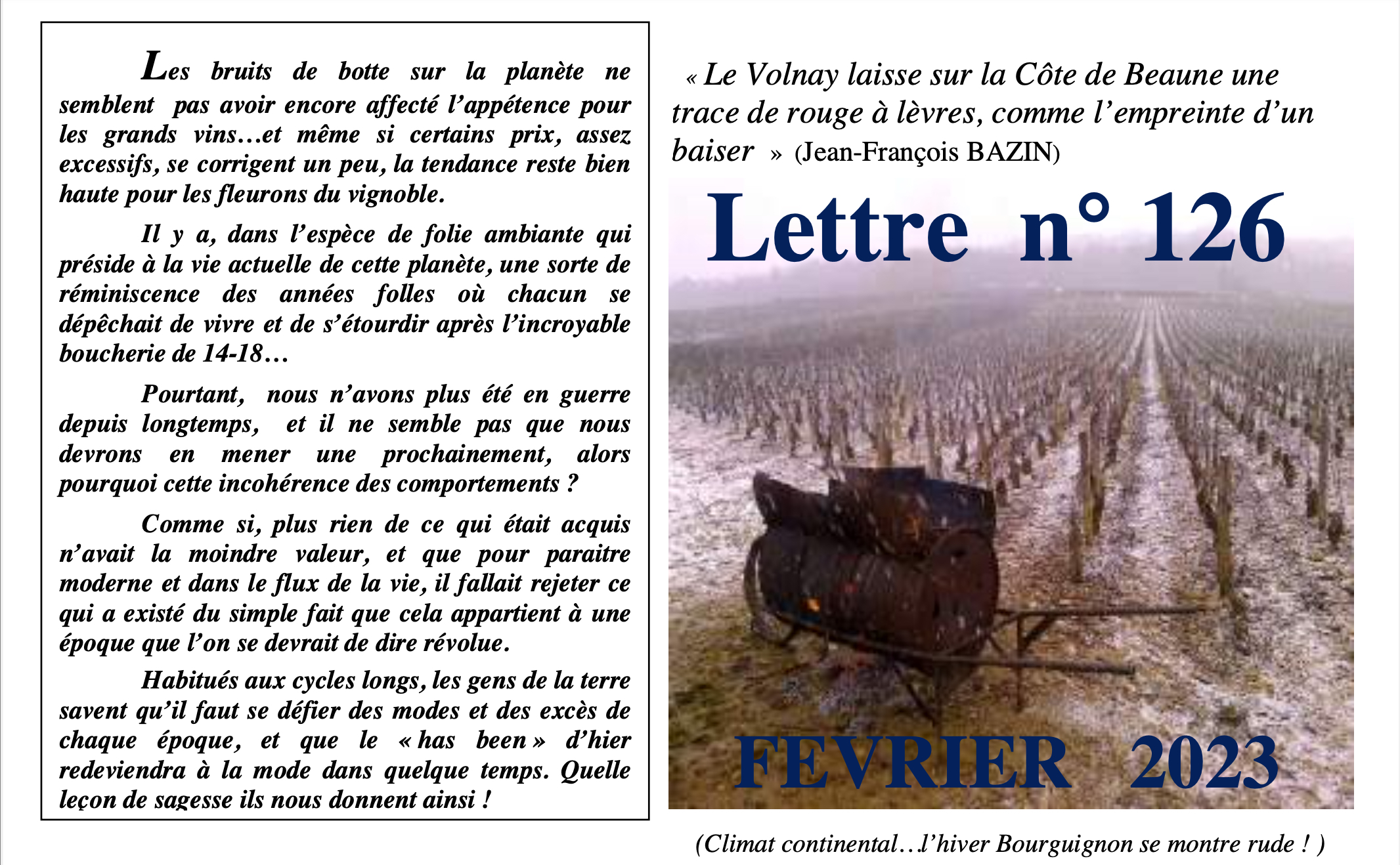 Lettre n°126 février 2023