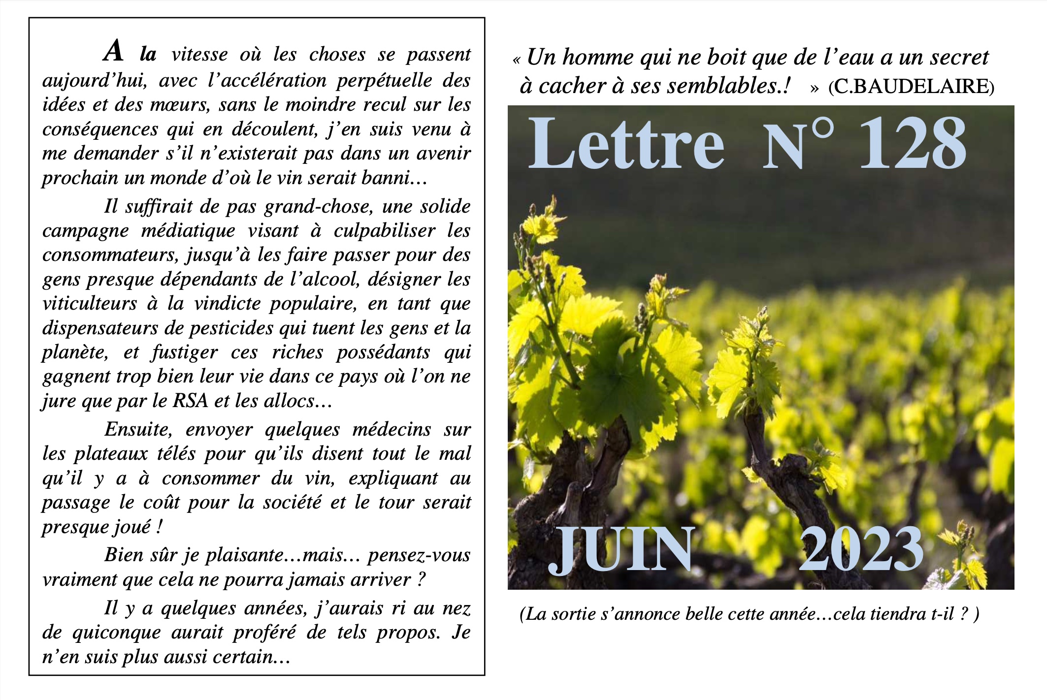 Lettre n°128 juin 2023